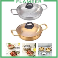 [Flameer] Kimchi Soup Pot Korean Ramen Noodle Pot Multipurpose Round Cookware Double Ear Ramen Pot Korean Ramen Pot for Curry Pasta