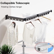 Wall Mount Clothes Drying Rack Foldable Heavy Duty Retractable Closet Clothes Hanger Rotating Drying