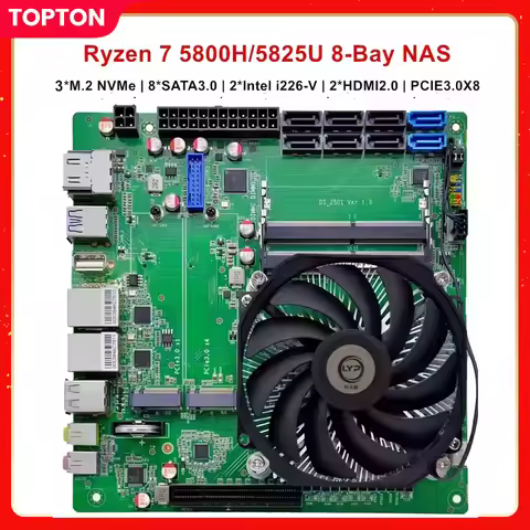 Topton N21 Gaming Motherboard AMD Ryzen 7 5800H 5825U R5 5625U 3*NVMe 8*SATA 2*2.5G LAN 2*DDR4 Firew