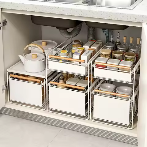 Kitchen sink storage rack, cabinet sink storage rack, cabinet basket, layered rack