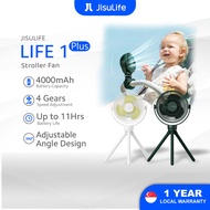 JisuLife Stroller Fan BabyFan Life1 Plus 4000mAh 4 Speeds Clip On Fan Mute Strong Wind Portable Mini
