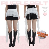 She Wears Sugar – Lisa Ruffle Belt | Women's Lace Waist Ruffle Belt Korean Outfit Accessories Y2K Co