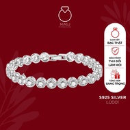 Elegant, feminine S925 MiASJ Italian silver women's bracelet with CZ stone 7A L0001