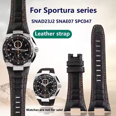 14mm notch cowhide strap men's bracelet for Seiko Sportura series SNAD23J2 SNAE07 SPC047 lea/ther wa