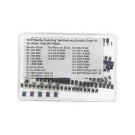22 Values Total 260 Pieces SMD Rectifier Diode Fast + Recovery Diode + Schottky Diode + Switching Di