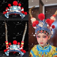 T Trendy Peking Opera Headdress Mulan Opera Mu Guiying Drum Forehead Liezi Peking Opera Costume Chil