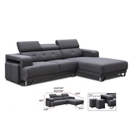 [Ready Stock] Fabric/Casa Leather L shape sofa with FOC 4pcs Stool  (KL-Selangor area Free Shipping)