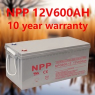 NPP Deep Cycle 12V 600AH Battery Solar ใช้กับห้องควบคุมการแพร่ภาพ 4K OB Van ทีวีเคลื่อนที่ 10 ปีประก