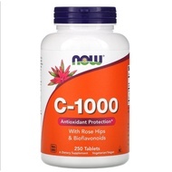 READY STOCK Now foods C-1000, With Rose Hips and Bioflavonoids, 250 Tablets