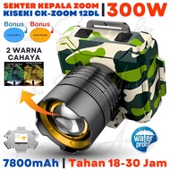 250W | Tahan 30 Jam Senter Kepala KISEKI ZOOM SERIES Lensa Optik Zoom 2 LED Laser Tanam Cahaya Kunin