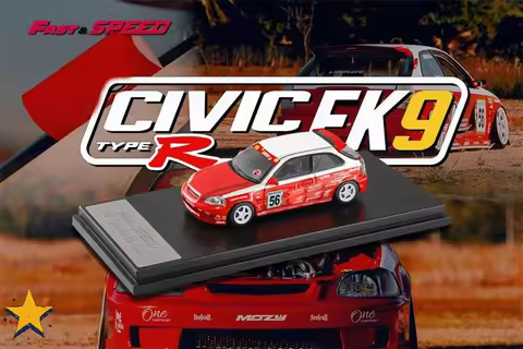 Fast Speed FS 1:64 Civic Type-R Mk1 EK9 Spoon Red Lego #56 limited999 Alloy Vehicle Collectible Car 