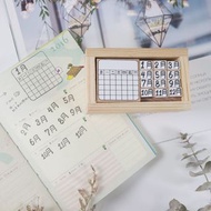 櫸木 萬年曆印章 1月~12月 月曆 星期 手帳 中文 英文 日文可以選