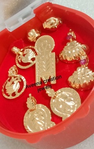 Sale Thennai Thali with items Set Gold Plated not Not916(bukan Emas)