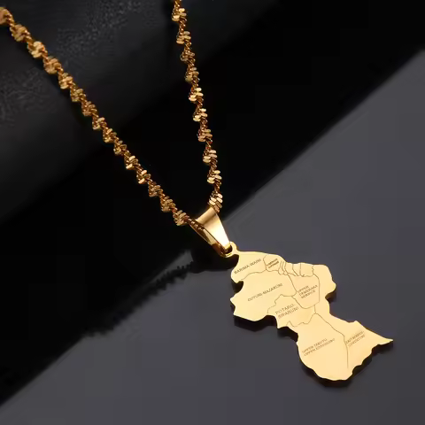 Guyana Map City Pendant Necklace Women Girls Silver Color/Gold Color Guayana Jewelry Republic of Guy