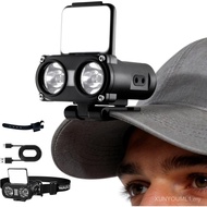 WARSUN Rechargeable Headlamp, 800 Lumens Motion Sensor LED Head Lamp, COB Clip On Hat Light for Base