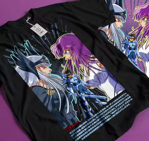 Saint Seiya T-shirt knights Of the Zodiac Hyoga Ikki Anime Shun Shirt Gift 356