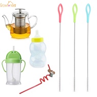 Creative Stainless Steel Straw Cleaning Brushes Soft Hair Suction Glass Tube Brush Baby Kids Bottle Practical Long Handle Cup Brushes