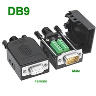 DB9 RS232 Connector D-SUB 9 Pin Male Female Plug RS485 Breakout Terminals 21-24 AWG Wire Solderless 
