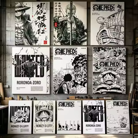 One Piece Anime Poster Luffy Zoro The Oda Wanted Canvas Print Anime Wall Art Home Decor Game Living 