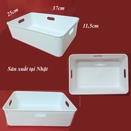 Plastic box, white A4, F4 paper size plastic tray, solid bottom, 3 holes for handle. Made in Japan. 