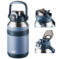 TKK ปากกว้างพร้อมฝาปิดกีฬาแก้วฉนวนสูญญากาศขวดน้ําดื่มร้อนและเย็น เหมาะกับการพกพา เล่นกีฬา ฟิตเนส