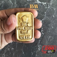 Miniatur Emas Batangan 100 Gram Bahan Kuningan Fine Gold 999.9 Replika Emas 1 pcs