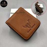 Rush Rider Leather Wallet Men Zip Short Wallet Man Genuine Cowhide Leather