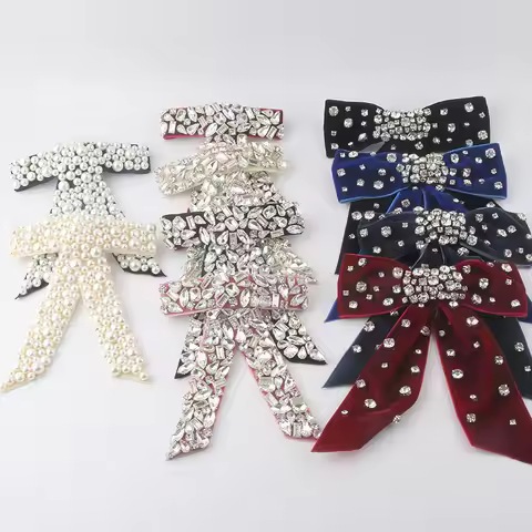 Rhinestone Hairpin Bow Fabric Rhinestone Hair Clip The New Fashion Light Luxury Beautiful Personalit