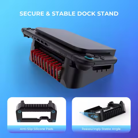 Switch 2 Dock Stand For Switch 2 Flat Dock Angled Stand For Small Cabinets Stable Secure Support
