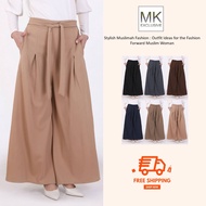MK EXCLUSIVE Muslimah Pants Rose Elegant High-Waisted Wide-Leg Palazzo Pants Palazzo Seluar Perempua