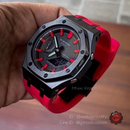 G-Shock Custom AP Style Black Red Dial and Rubber Sport Luxury Gen3