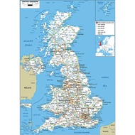 POSSBAY The United Kingdom Map Wall Art Poster Painting Without Frame Gift Travel Tools,Decorative H