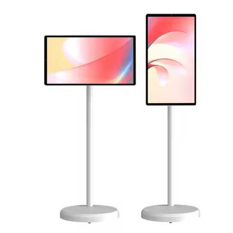 2026 21.5 Inch Portable Smart TV with White Cabinet Factory Monitor LCD for Digital Marketing Stand