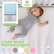 Mattress Sheet - Cradle Doodle Bedsheet Organic 140X70X10Cm