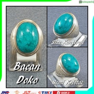 CINCIN BATU AKIK BACAN DOKO SEMI KRISTAL SUPER SIZE KANTORAN HARGA