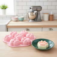 7 Cavity Cat Paw Silicone Mold for Cakes, Dog Paw Glue Candles, Gypsum, White Jelly, Resin Molding