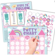 Hadley Designs Potty Training Chart for Toddlers Girls -10 Sticker Potty Chart for Toddlers Girls, 8
