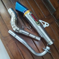 Open pipe 1set all Canister Nlk Aun Daeng sai4 Kou mahachai Exhaust 51mm for Xrm 125/Wave 125/Rs125/Furry 125