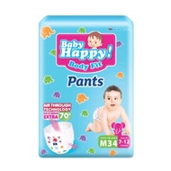 NEW 100% BABY HAPPY PANTS M34 L30 PAMPERS BAYI / POPOK HAPPY SHOPING