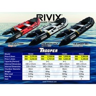 RIVIX Inflatable Boat Trooper TR330 TR360 TR380 TR400 Fishing Dinghy Bot Angin Perahu Angin Mancing 