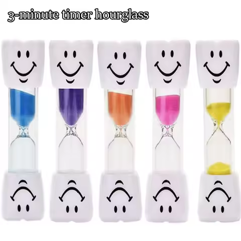 Creative Kids 3-Minute Toothbrush Timer Hourglass with Cartoon Smiling Face Anti-Fall Educational Fu