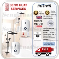 MISTRAL MSH707 INSTANT WATER HEATER WITH CLASSICLA TS7009 RAIN SHOWER [ FREE DELIVERY ]