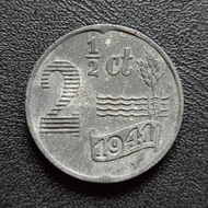 Koin Belanda Pendudukan Jerman 2½ Cent Uang Kuno Nederlands TP27bj