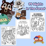 Combo of 50/25 sheets of coloring paper, coloring book for children with The game 99 Nights In The F