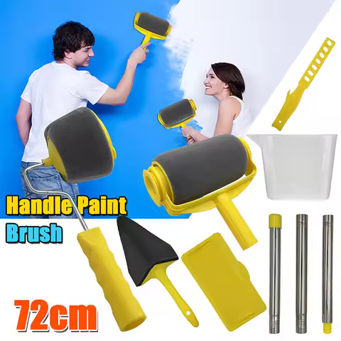 6-in-1 Self-Loading Paint Roller Set with Extendable Pole for Wall Corner & Ceiling Painting Include