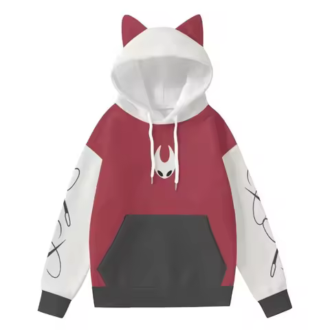 Hollow Knight Vintage 90s Streetwear logo Hoodie Merch Hoodies Sweatshirts for Girls Cat Ear Crop Fa