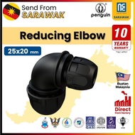 Reducing Elbow Penguin PN16 HDPE Poly Pipe connector Compression Poly Pipe Fitting Sambungan Paip Ai