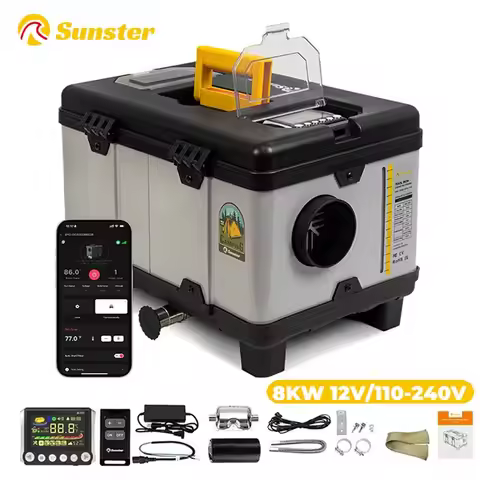 TB10 8KW Toolbox Diesel Night Heater 12V/24V/220V Diesel Air Heater Bluetooth/LCD/Remote/Thermostat/