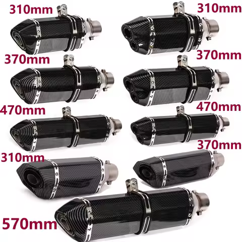 Universal 51mm High Performance Hot Sale Escape Moto Tube Motorcycle Exhaust Muffler Durable 310mm 3
