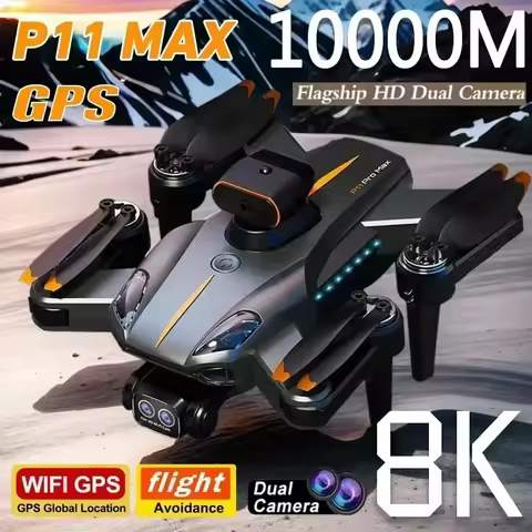 New P11 Pro Max Drone 8K 5G GPS Professional HD Aerial Photography Dual-Camera Obstacle Avoidanc Bru